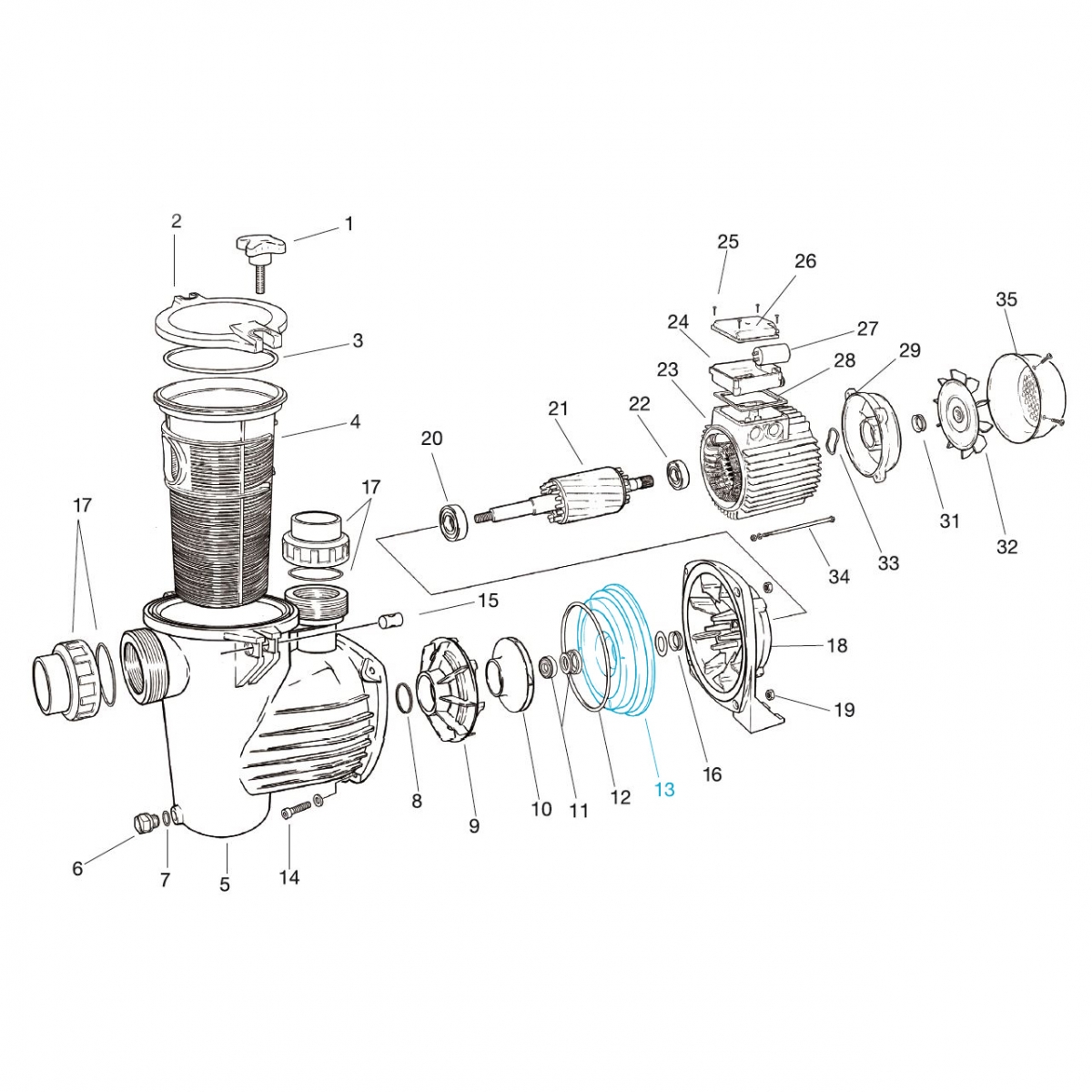 Pumpenkörperdeckel für Smart Filterpumpe M75 Pumpenkörperdeckel für Smart Filterpumpe M75