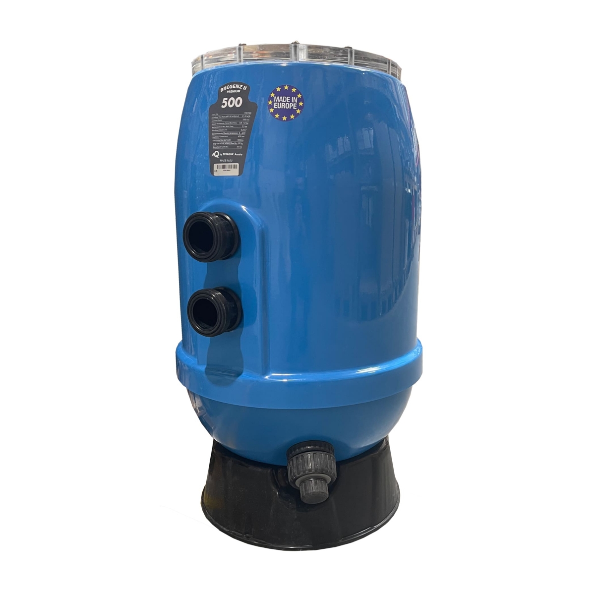 Polyester filter Bregenz 2 Premium, side mount, transparent lid 