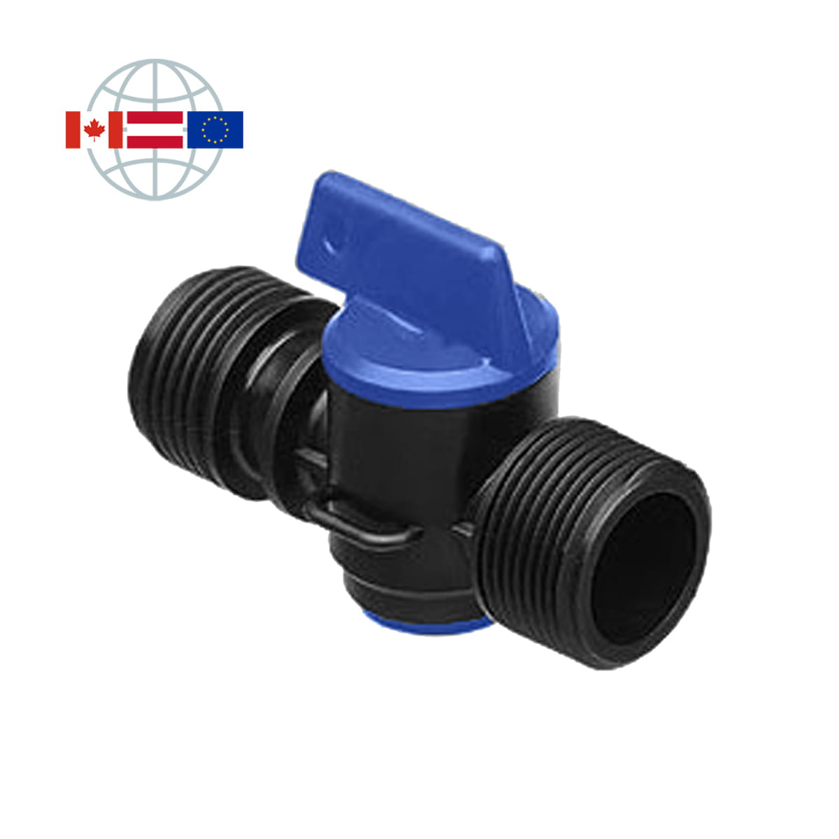 Praher Plastics Canada drain valve for cone check valve, male thread ends 3/4", EPDM O-rings Praher Plastics Canada drain valve for cone check valve, male thread ends 3/4", EPDM O-rings