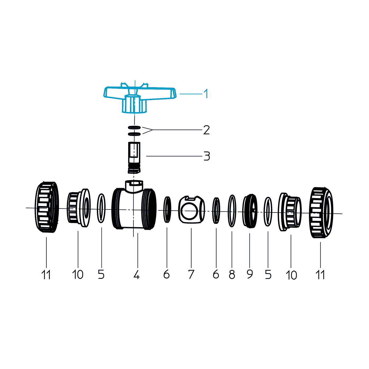 Handle for ball valves S6 2W DN10/15 ABS orange Handle for ball valves S6 2W DN10/15 ABS orange