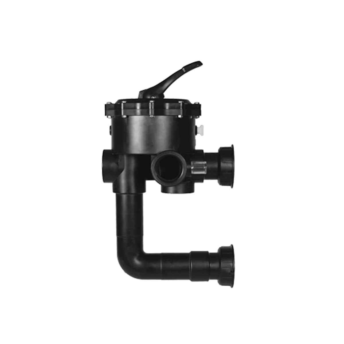 Back wash valve V6 ND SM20 3 2" ABS black BSP thread, Top+Bottom slip d63 metric MOP 3,5 bar NBR tpe MMC pipe-system Praher-Logo 125mm Back wash valve V6 ND SM20 3 2" ABS black BSP thread, Top+Bottom slip d63 metric MOP 3,5 bar NBR tpe MMC pipe-system Praher-Logo 125mm