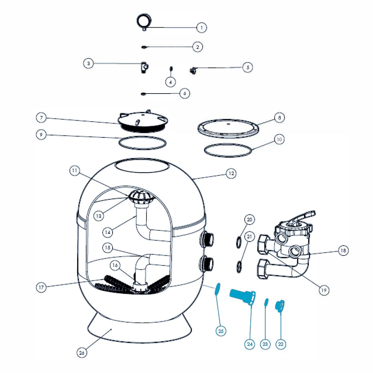 Drain Set for VIENNA II filter
 Drain Set for VIENNA II filter

