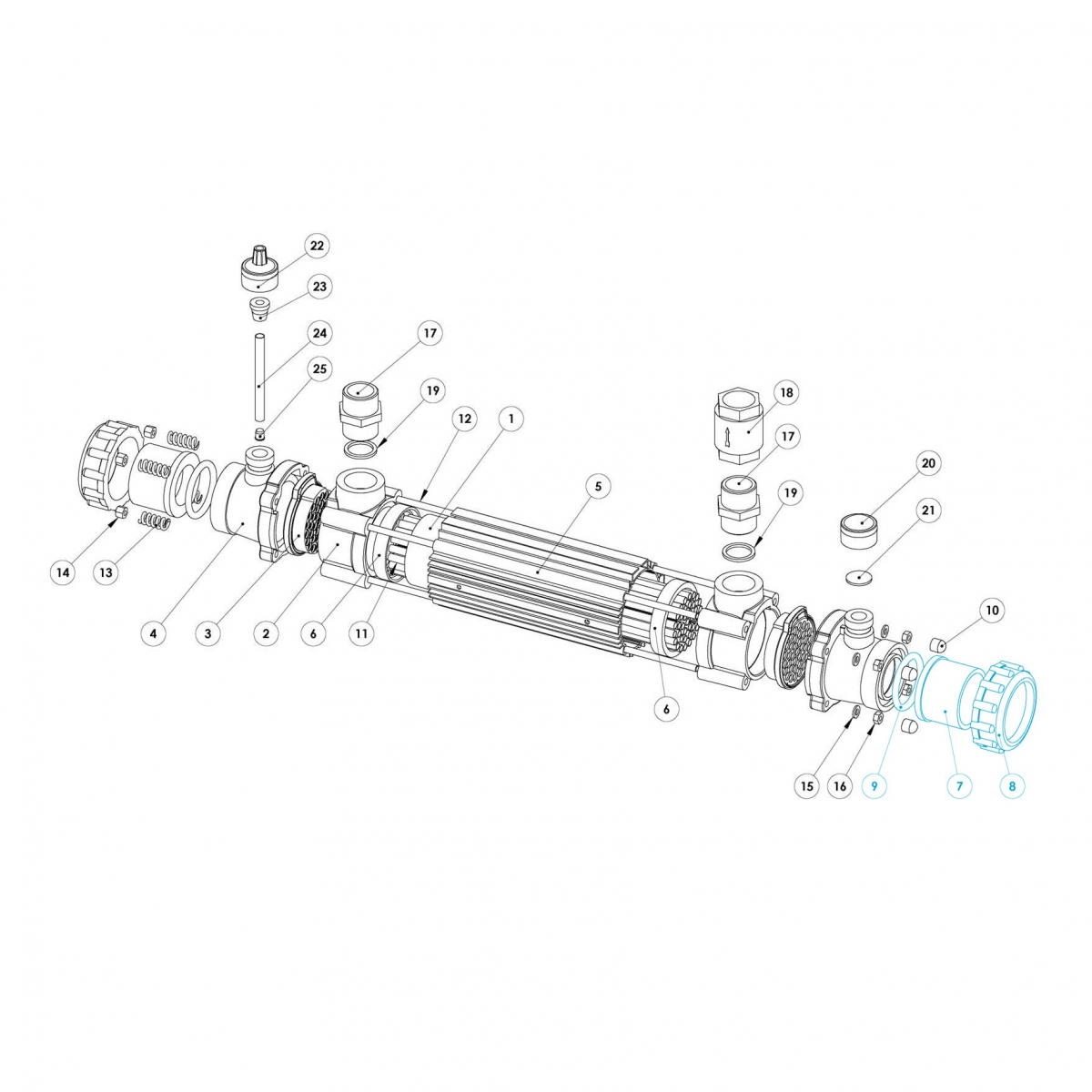 Union 50 mm for the titanium tube heat exchanger Union 50 mm for the titanium tube heat exchanger