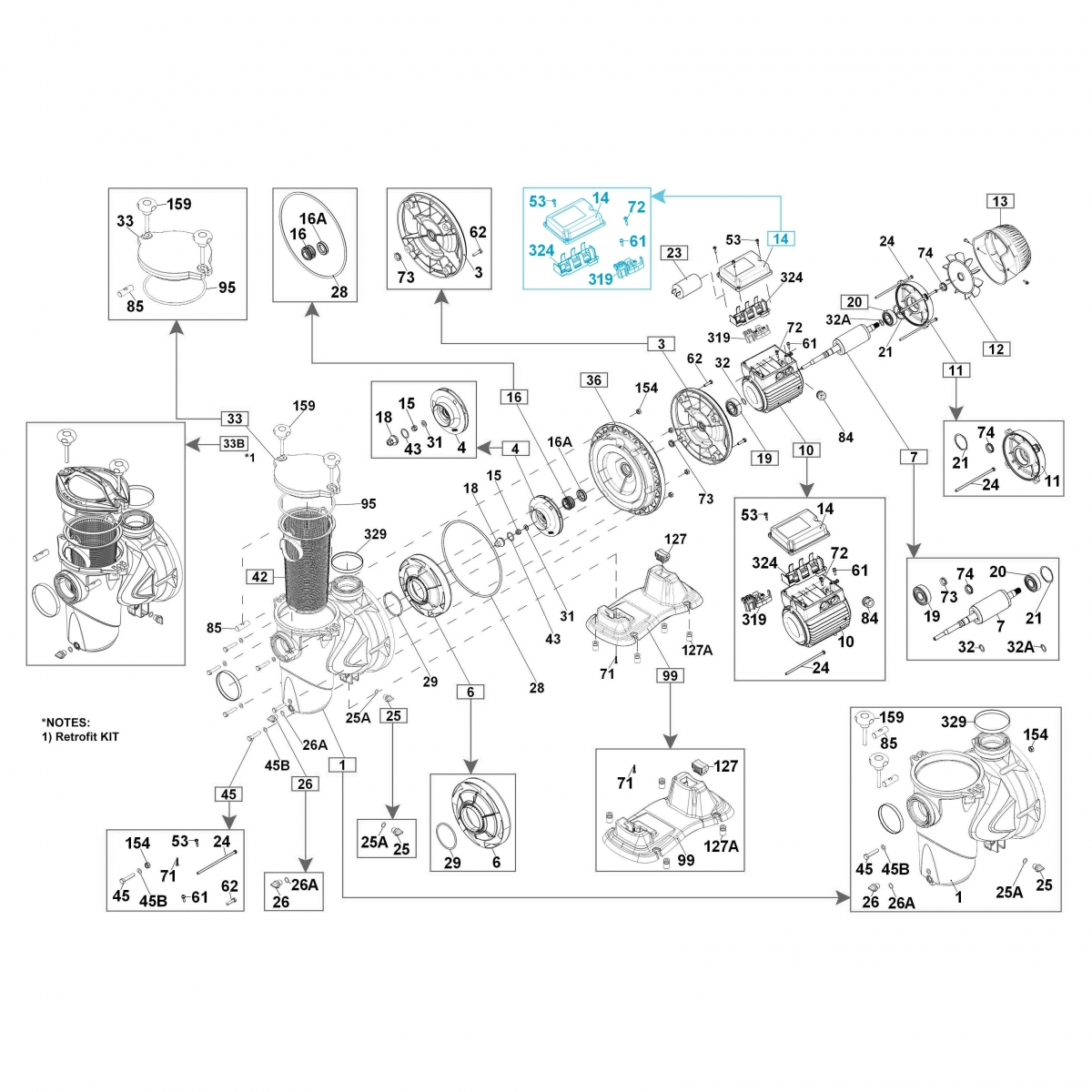 Lid spare parts kit for E.Pro 150 and Europro 50-100 Lid spare parts kit for E.Pro 150 and Europro 50-100