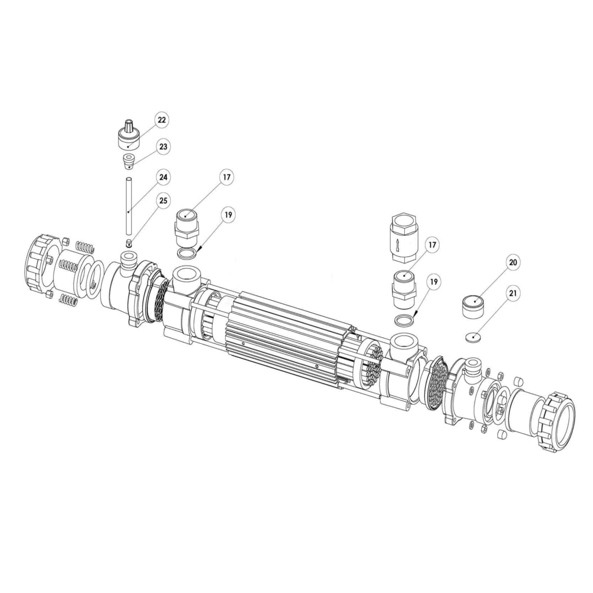 Spare parts set for the titanium tube heat exchanger Spare parts set for the titanium tube heat exchanger