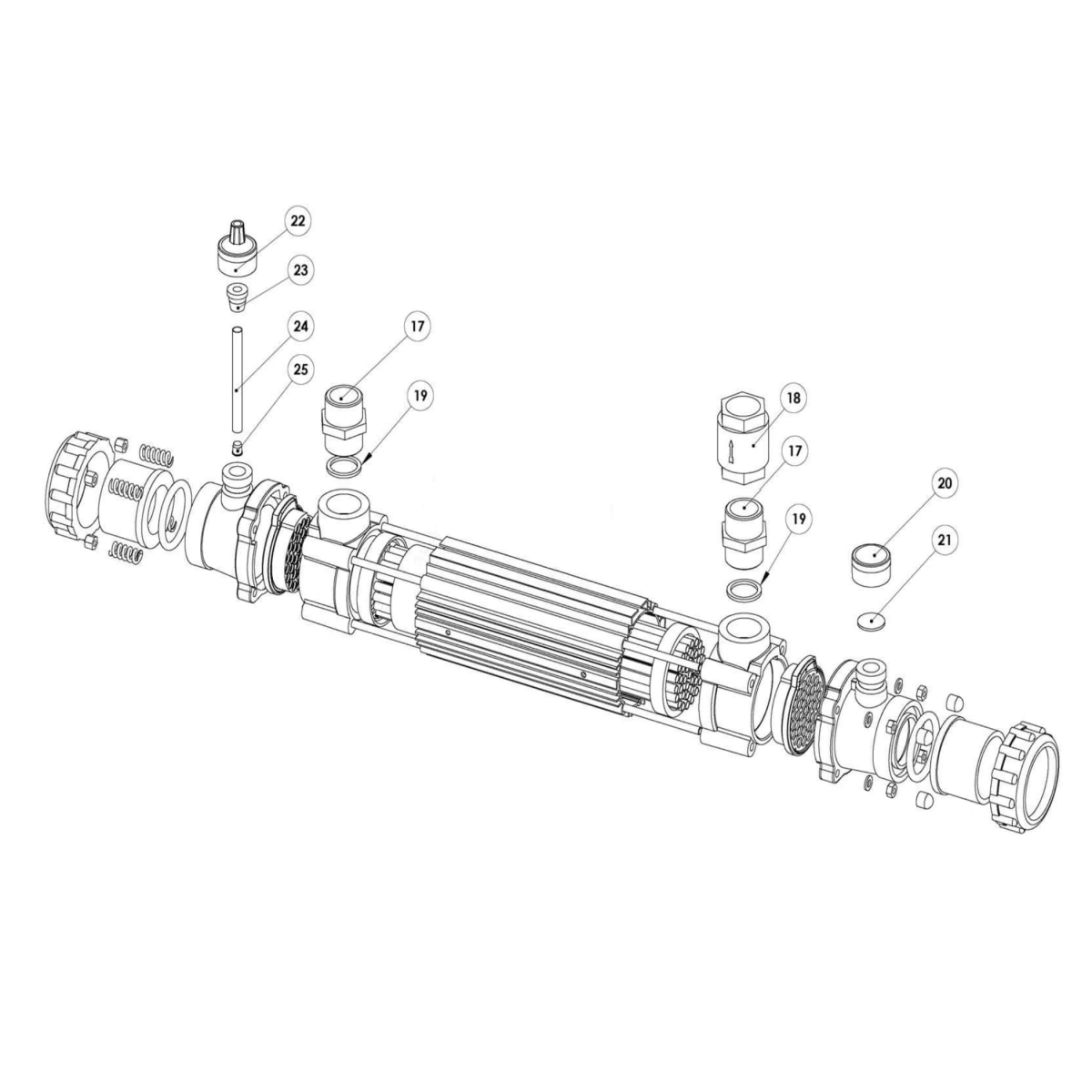 Fittings kit for the titanium tube heat exchanger Fittings kit for the titanium tube heat exchanger