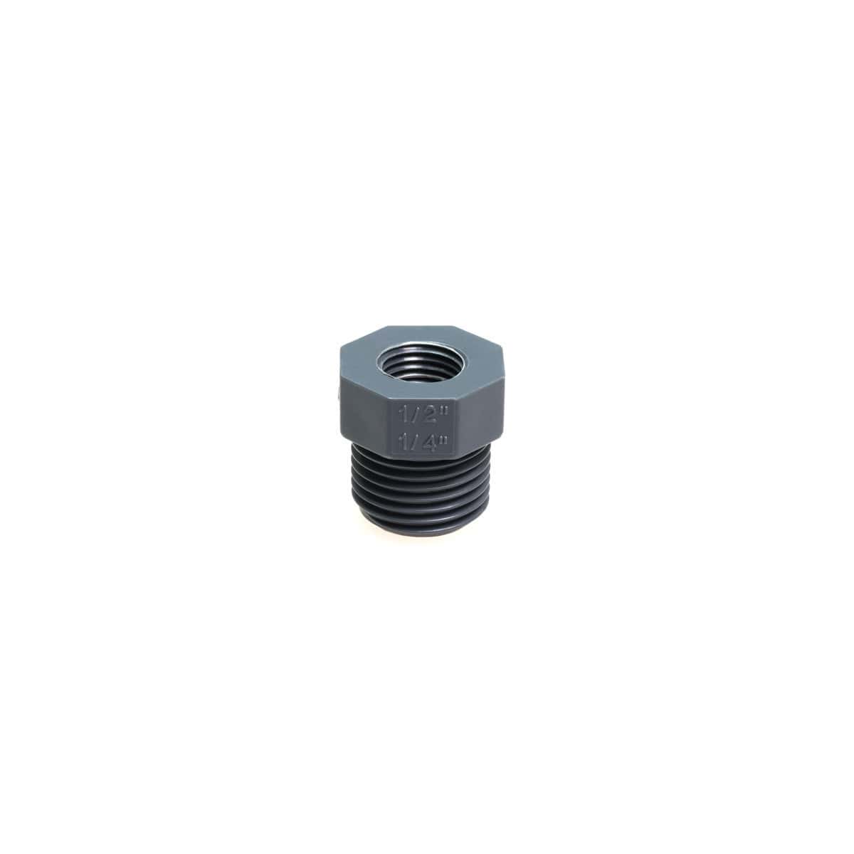 PVC reduction ½" external thread to ¼" internal thread for iQntrol dosing systems DOS-NET, DOS-Complete and iQntrol salt electrolysis system SALT-Complete PVC reduction ½" external thread to ¼" internal thread for iQntrol dosing systems DOS-NET, DOS-Complete and iQntrol salt electrolysis system SALT-Complete