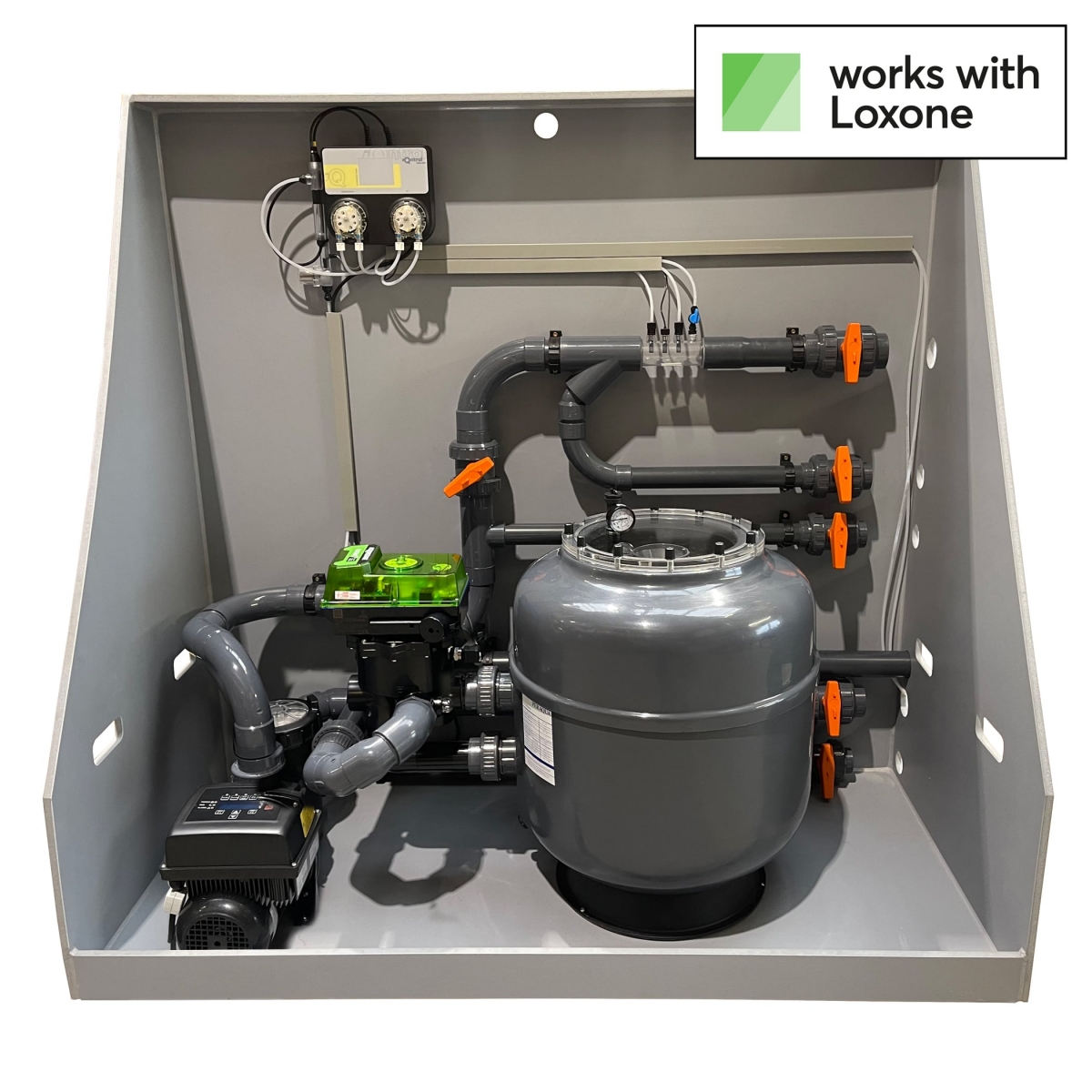 iQnnect Base Chlor NET pH/Cl d500, complete pool technology set with chlorine disinfection, for skimmer pools iQnnect Base Chlor NET pH/Cl d500, complete pool technology set with chlorine disinfection, for skimmer pools