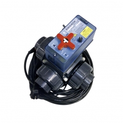 Solar control SC04 with 3-W-T-ball DN40 PVC grey PVCu solvent socket ends d50 metric PN3 EPDM tpe EO510 100-240 VAC Solar control SC04 with 3-W-T-ball DN40 PVC grey PVCu solvent socket ends d50 metric PN3 EPDM tpe EO510 100-240 VAC