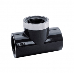 IBG® Tee 90° solvent socket / female thread, reinforced, grey 