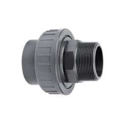 IBG® adapter union solvent socket / male thread, type B, grey 