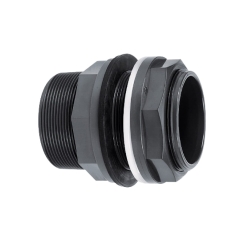 IBG® tank adapter solvent socket - BSP male/female thread, sealing rings EPDM and polyamide, grey 