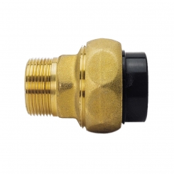 IBG® adapter union, PVC/gun metal (rg5), solvent socket – male thread, PN16 