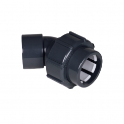 IBG® FlexFit® adapter elbow 45°, BSP, clamp – solvent socket 