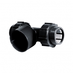 IBG® FlexFit® adapter tee 90°, clamp – solvent socket d50 × 63 × 50 IBG® FlexFit® adapter tee 90°, clamp – solvent socket d50 × 63 × 50