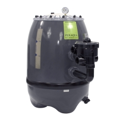 Polyester filter Bregenz 2, d640, incl. original Praher 6-way valve 2" in black, side mount, transparent flange cover, RAL7024 graphite grey Polyester filter Bregenz 2, d640, incl. original Praher 6-way valve 2" in black, side mount, transparent flange cover, RAL7024 graphite grey