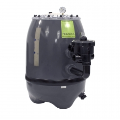 Polyester filter Bregenz 2, d900, incl. original Praher 6-way valve 2" in black, side mount, transparent flange cover, RAL7024 graphite grey Polyester filter Bregenz 2, d900, incl. original Praher 6-way valve 2" in black, side mount, transparent flange cover, RAL7024 graphite grey