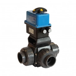 3-way ball valve  S4 with electric actuator 100-240V 50/60 Hz (100-350V DC) 