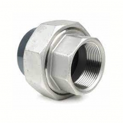 Adapter union PVC/stainless steel, solvent socket - female thread, PN16 