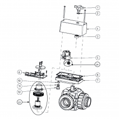 Thrust collar set for ball valve solar S4 3W DN40 PVC grey d50 Thrust collar set for ball valve solar S4 3W DN40 PVC grey d50