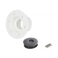 Ocean inlet nozzle PT De Luxe DIN, short version, ABS, for self-tapping PT screws, DIN EN16582 multiflow ball, installation kit for liner and steel wall pools, grey Ocean inlet nozzle PT De Luxe DIN, short version, ABS, for self-tapping PT screws, DIN EN16582 multiflow ball, installation kit for liner and steel wall pools, grey
