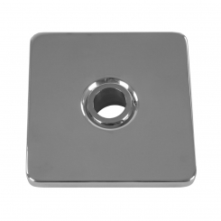 Blende für Ocean® Einlaufdüse PRO DIN V4A AISI 316, 1 1/2" AG, Kugelbohrungsdurchmesser 18 mm "Square", gebürstet Blende für Ocean® Einlaufdüse PRO DIN V4A AISI 316, 1 1/2" AG, Kugelbohrungsdurchmesser 18 mm "Square", gebürstet